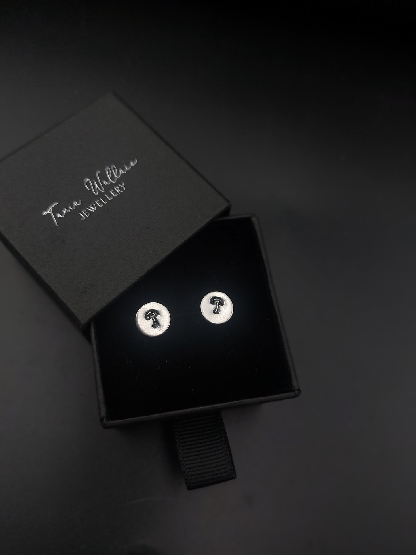 Silver Toadstool Studs