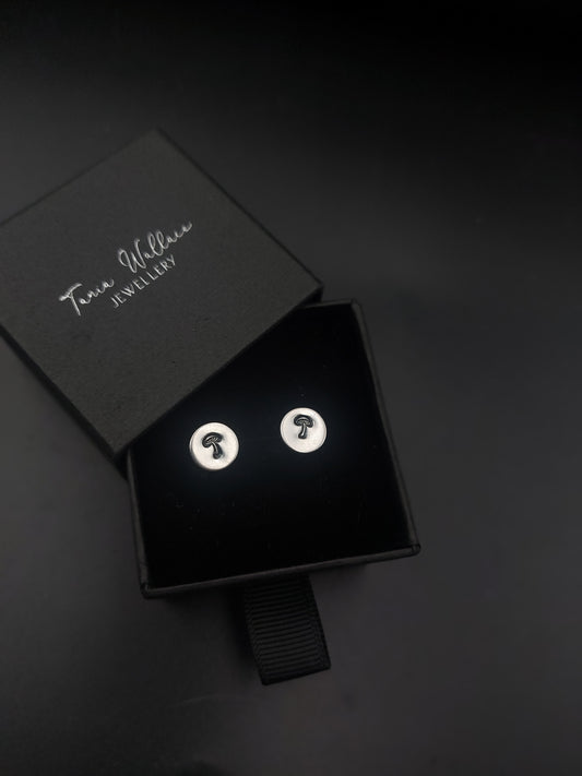 Silver Toadstool Studs