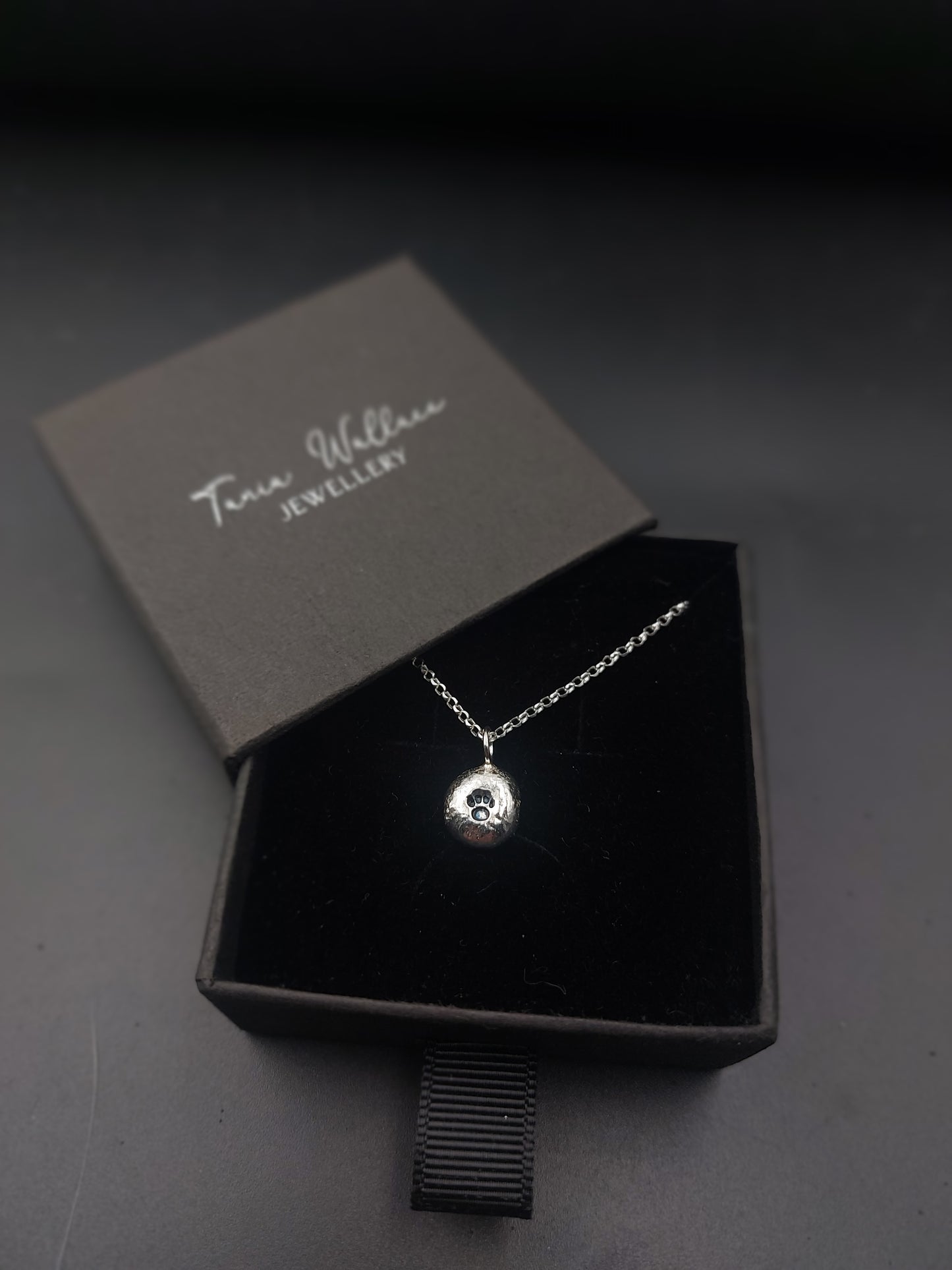 Molten Silver Pawprint Pendant