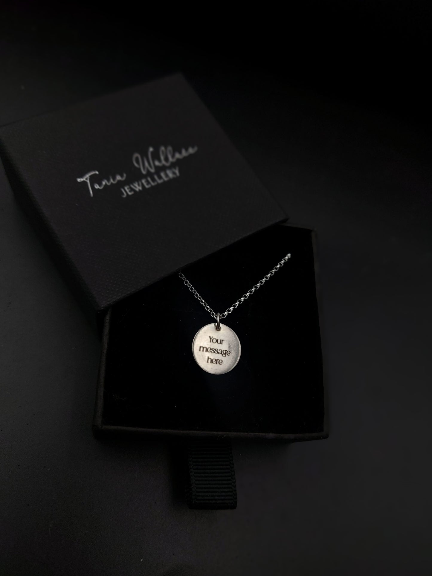 Personalised Disc Pendant with Handwriting or Text.