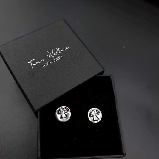 Silver Mushroom Studs