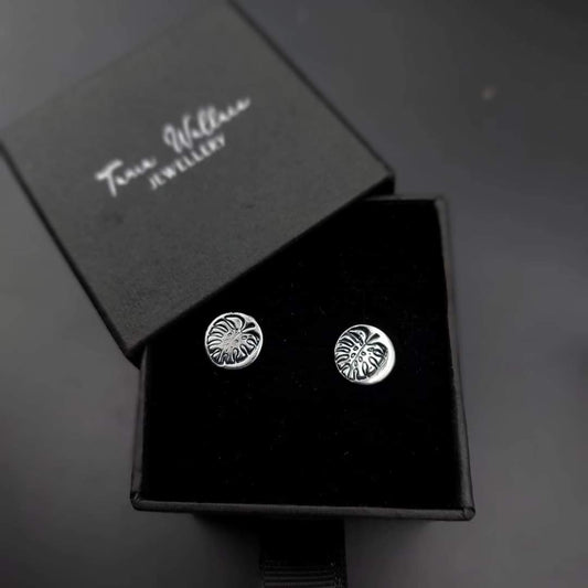 Silver Leaf Studs