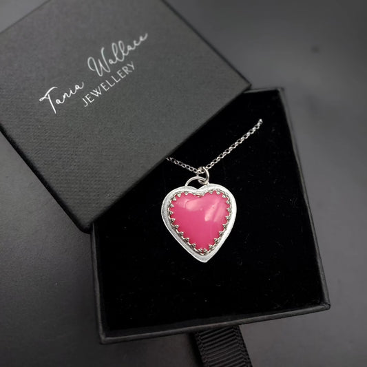 Pink Pool Ball Heart Pendant
