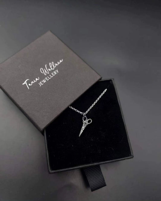 Sterling Silver Scissors Necklace