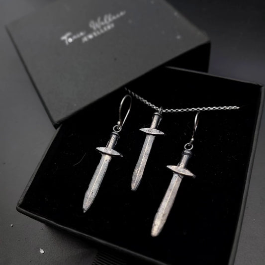 Sterling Silver Sword Set