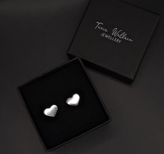 Sterling Silver Heart Studs