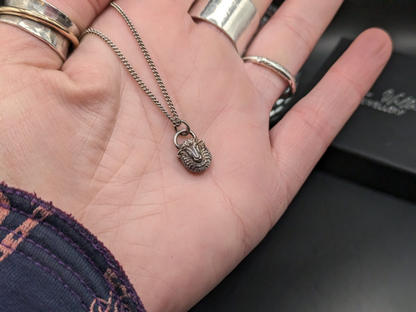 Solid Silver Sheep Pendant