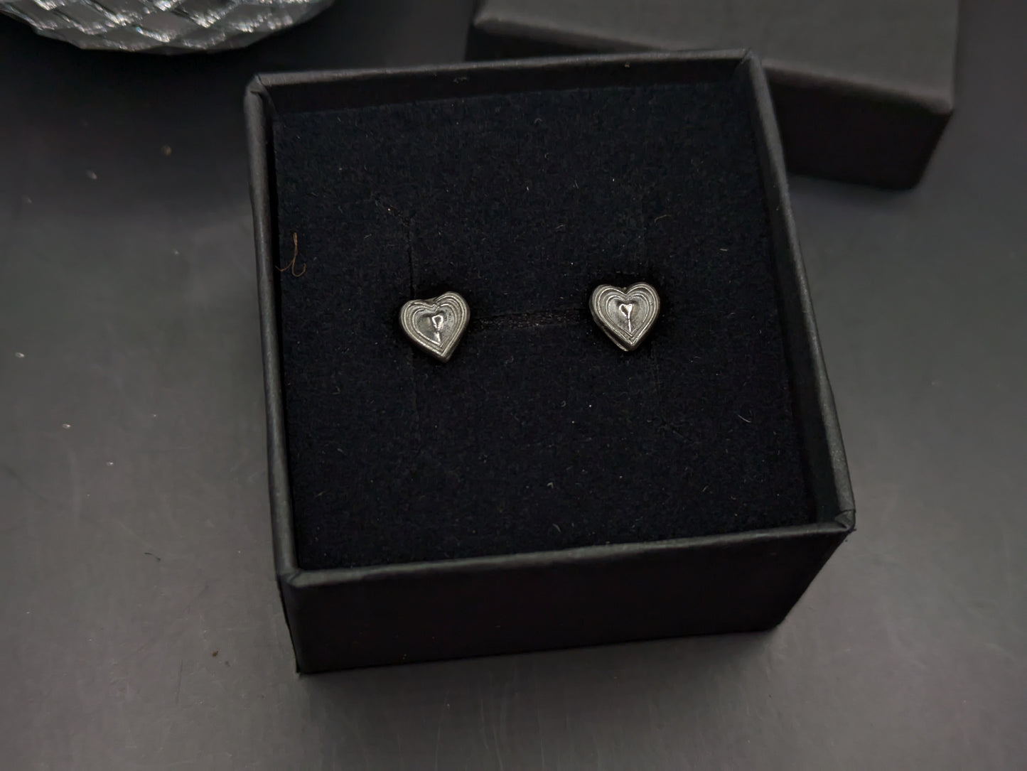 Silver Heart Studs