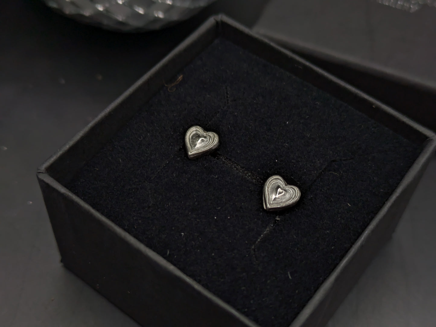 Silver Heart Studs