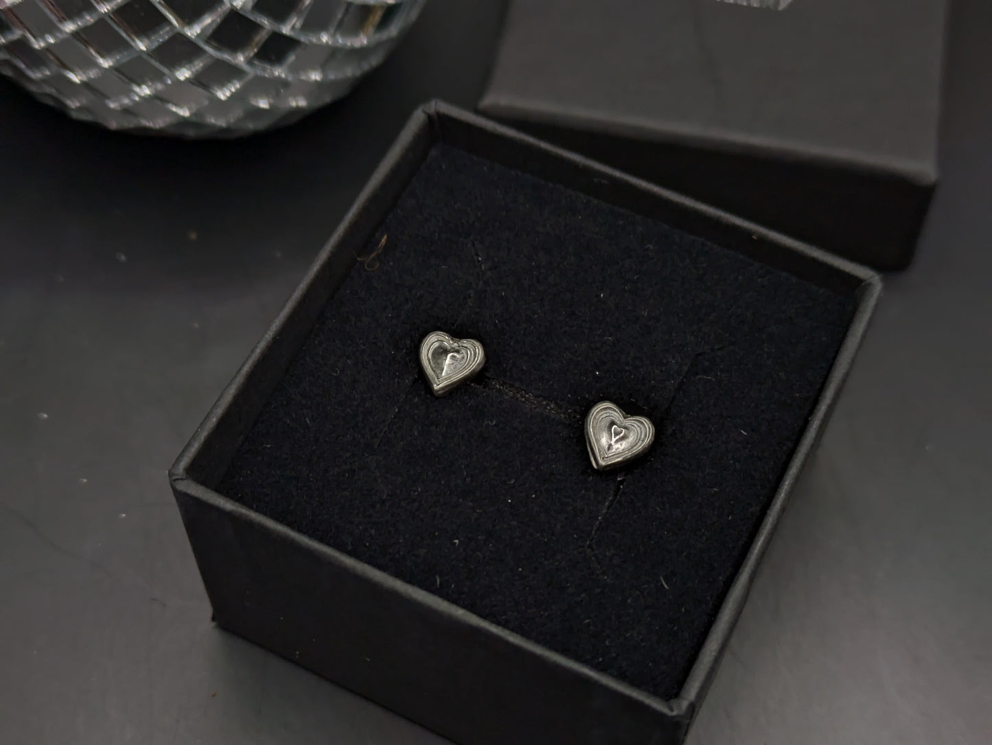 Silver Heart Studs