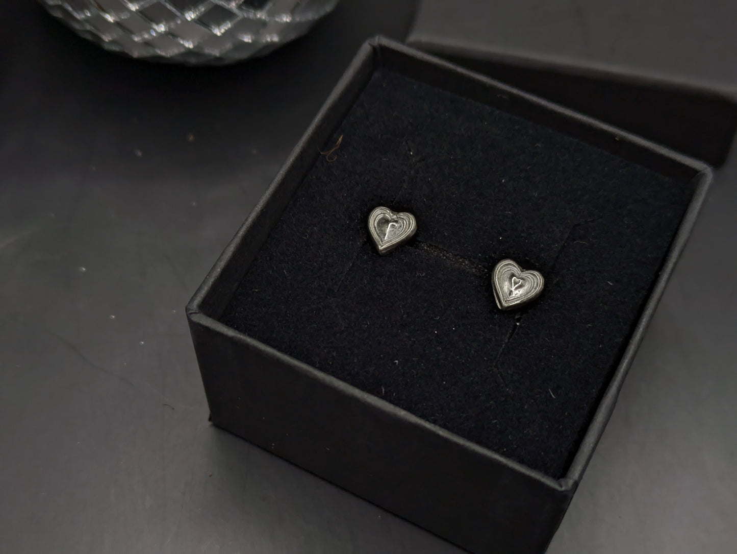 Silver Heart Studs