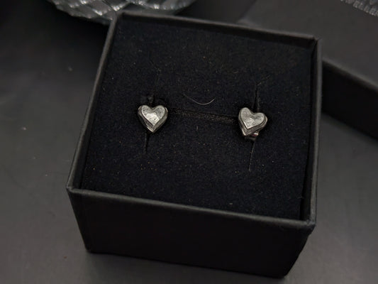 Silver Heart Studs
