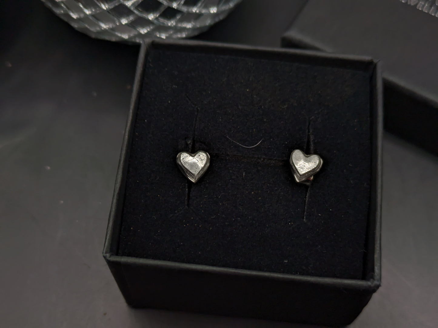 Silver Heart Studs