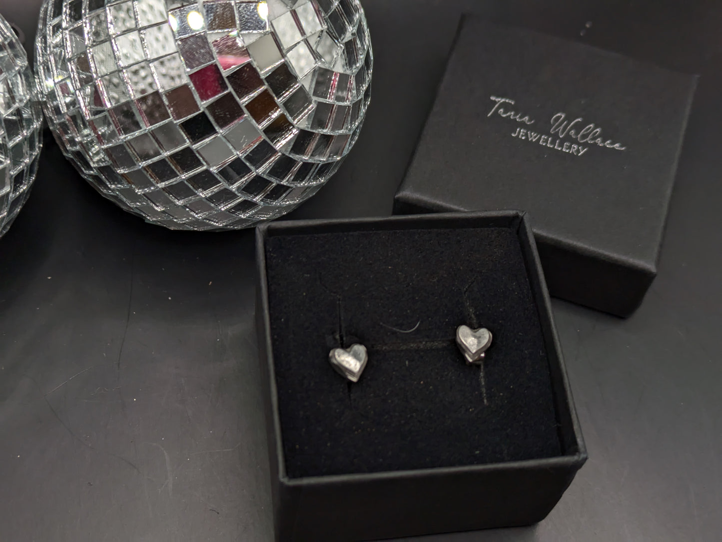 Silver Heart Studs