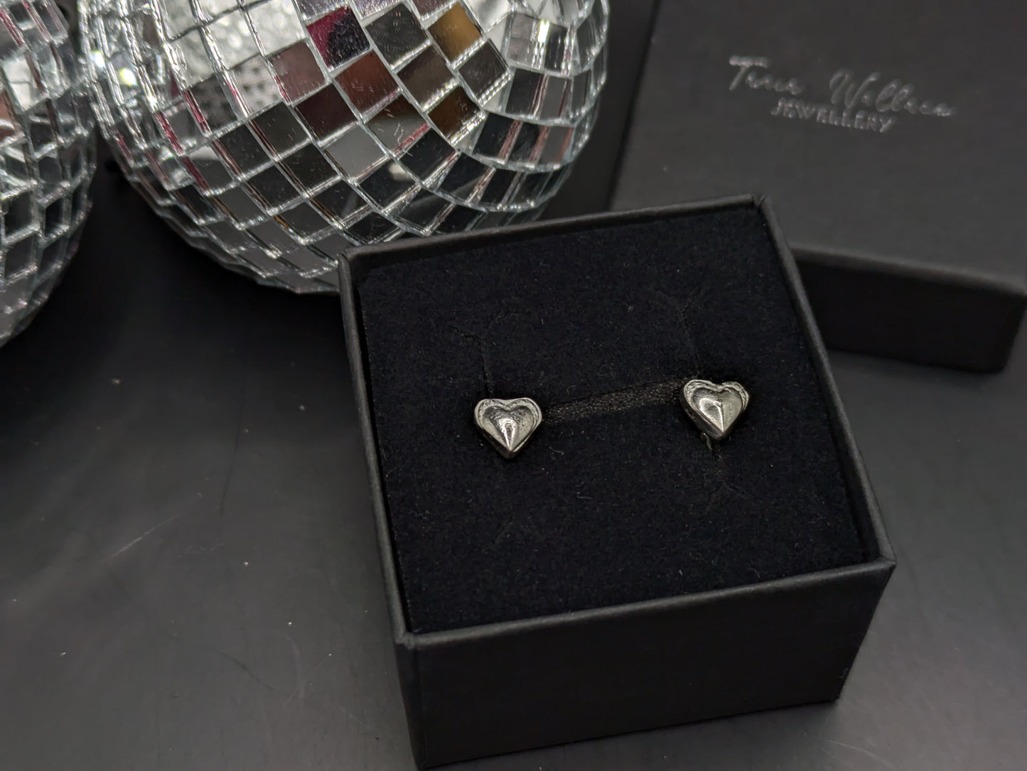 Silver Heart Studs
