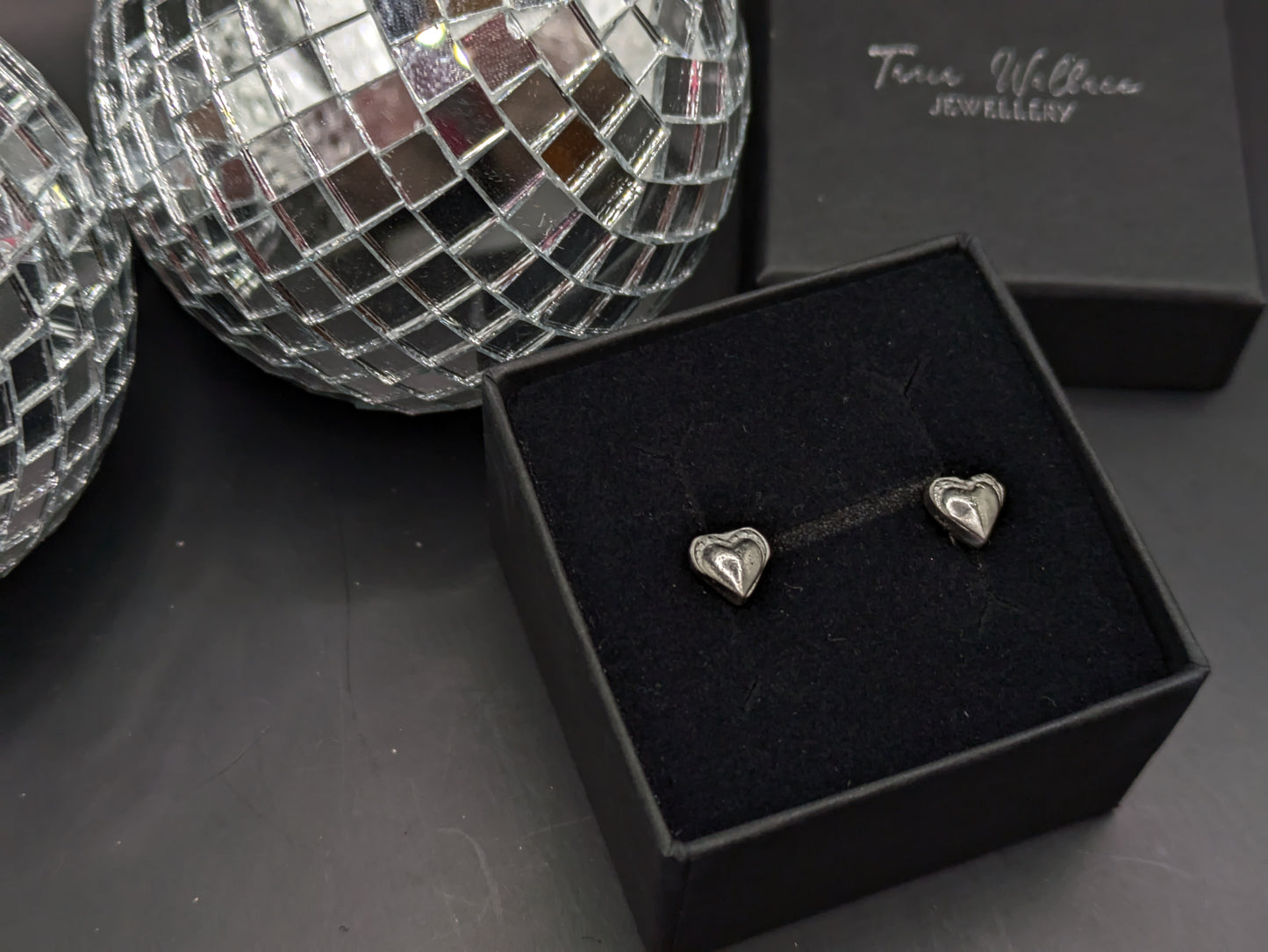 Silver Heart Studs