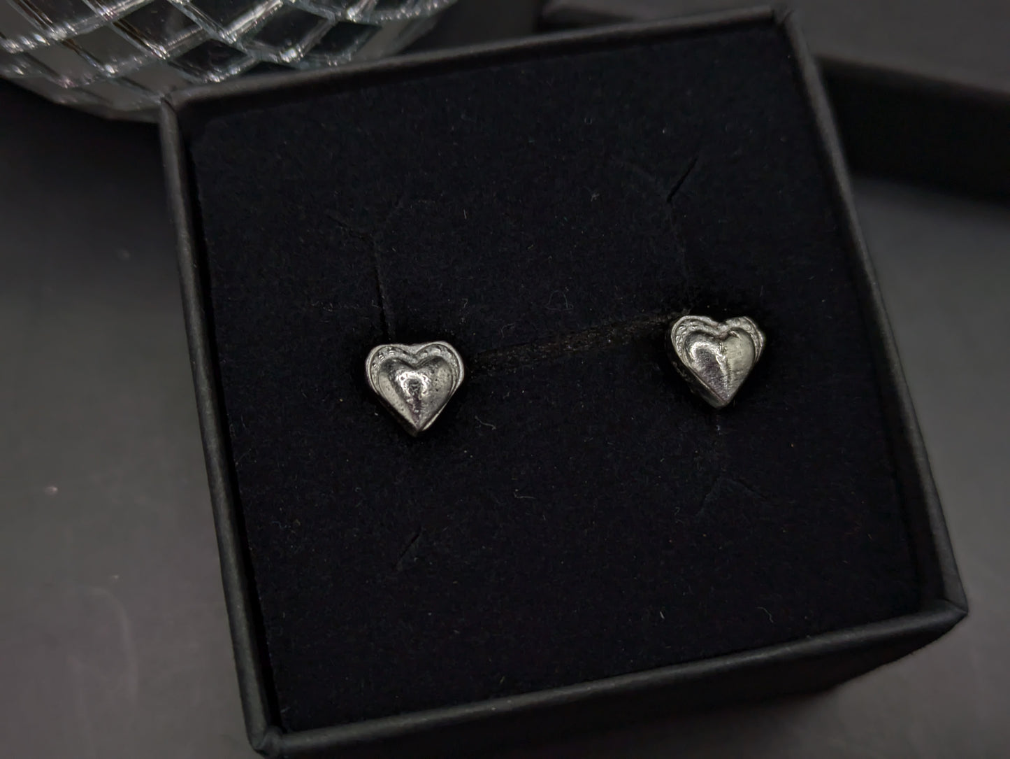 Silver Heart Studs