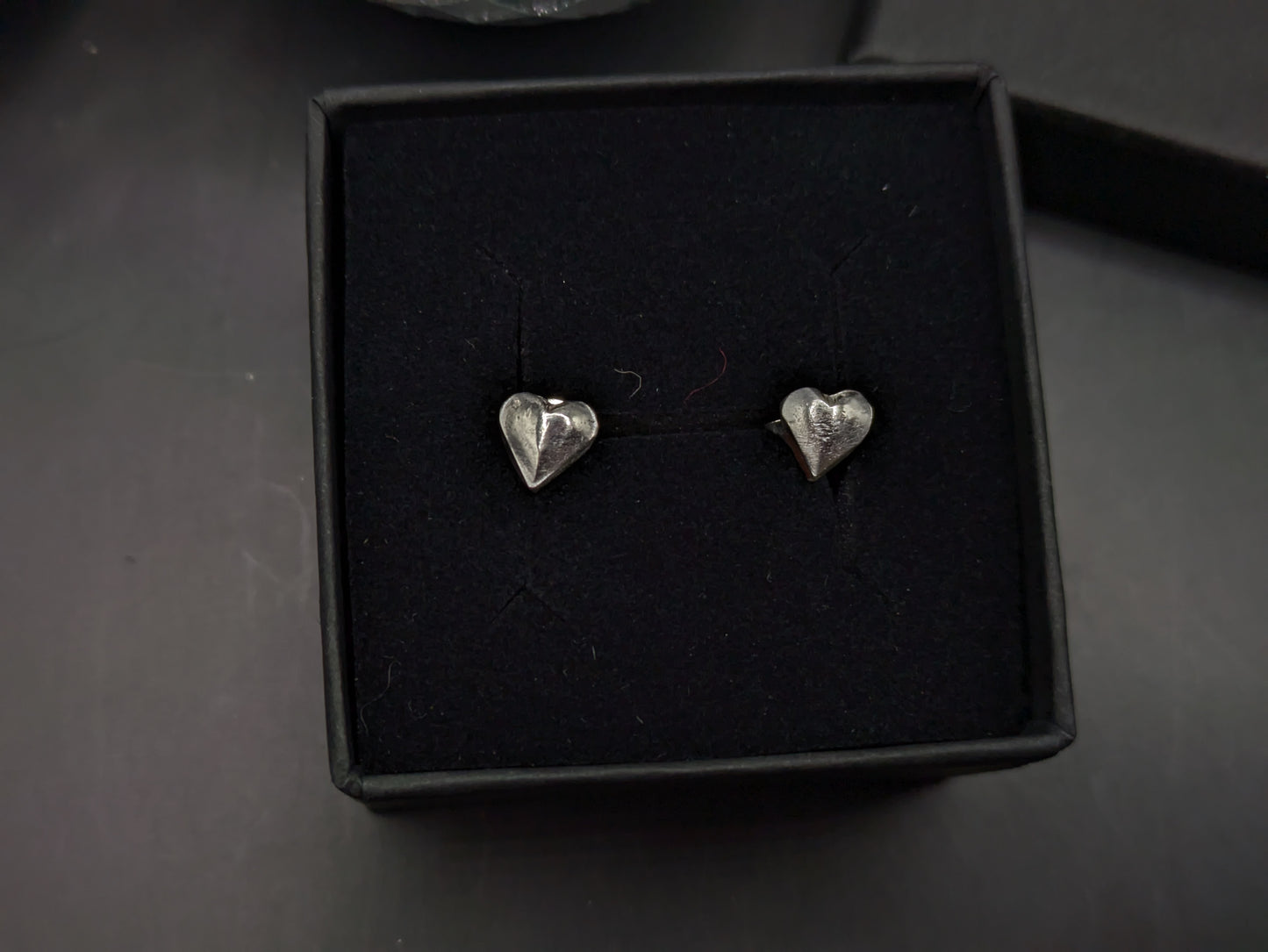 Silver Heart Studs