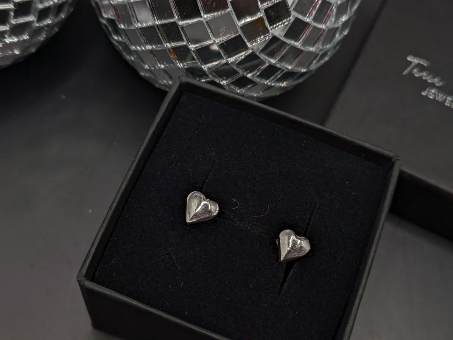 Silver Heart Studs