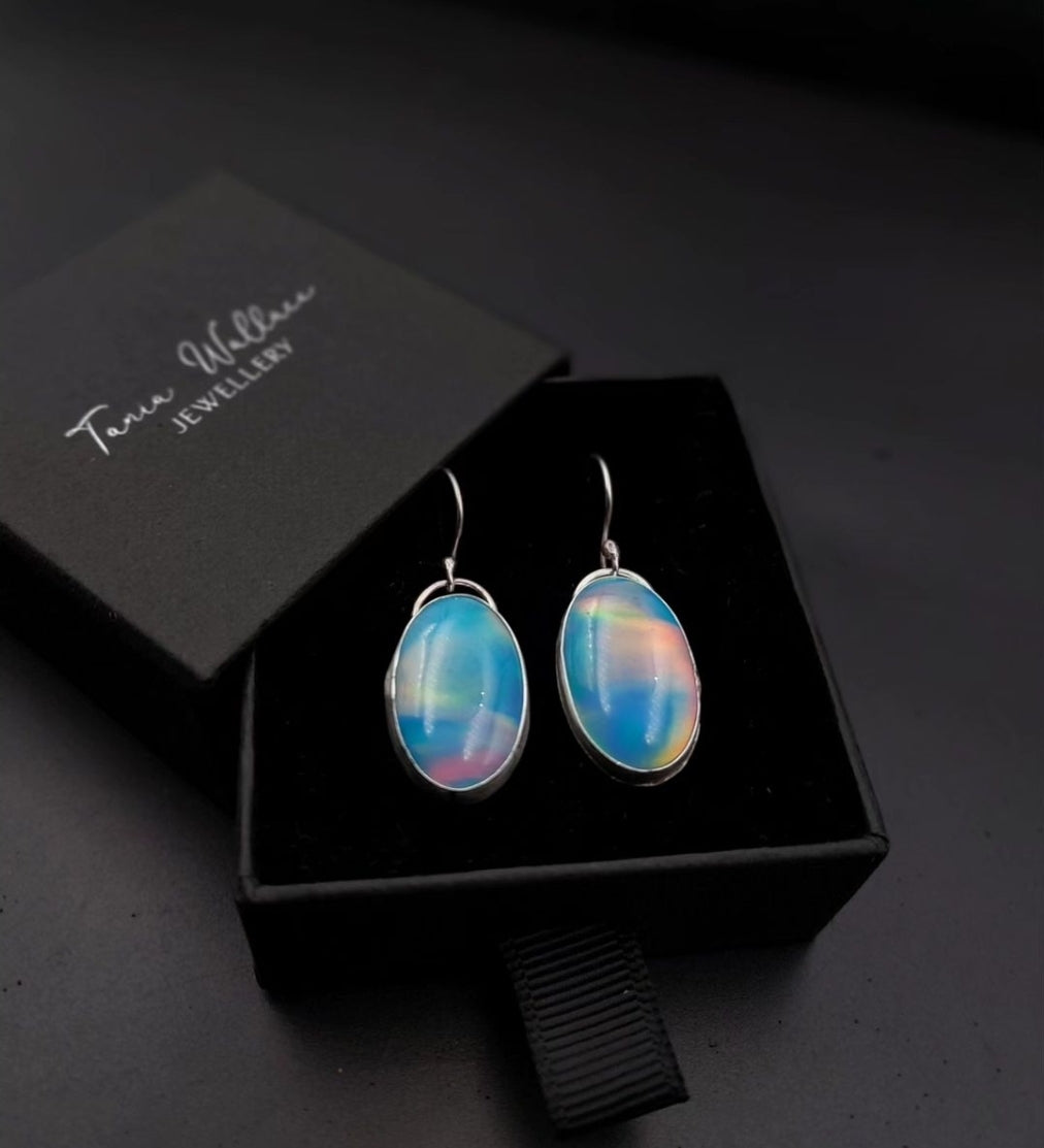Aurora Opal Sterling Silver Drops