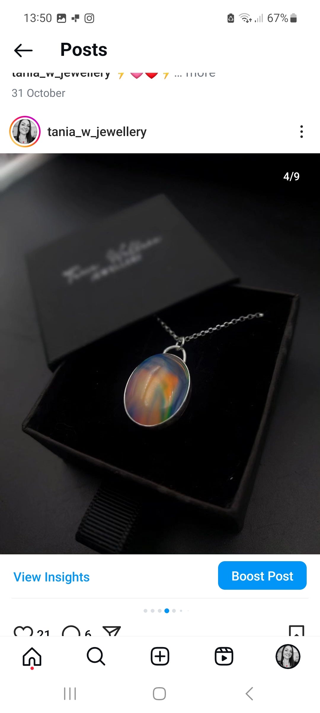 Aurora Opal Oval Pendant
