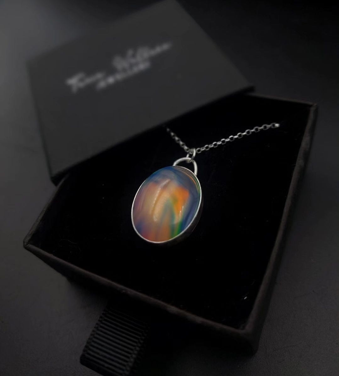 Aurora Opal Oval Pendant