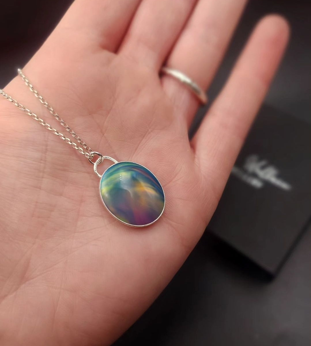 Aurora Opal Oval Pendant
