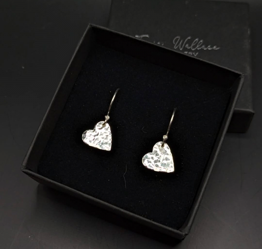Silver heart drops
