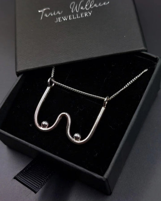 Sterling Silver Boobs Pendant
