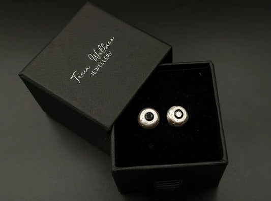 Sand Cast Black Gem Studs
