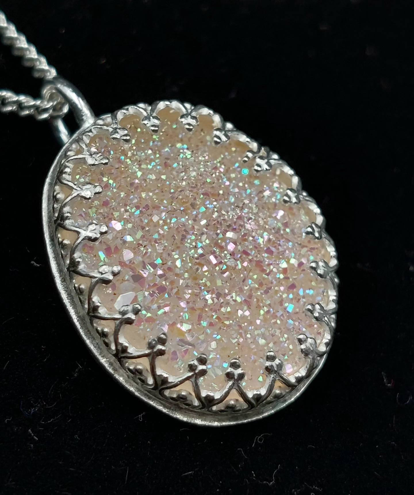 Festive Druzy Crystal Pendant
