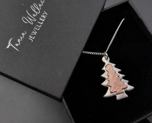Silver and Copper Christmas Pendant