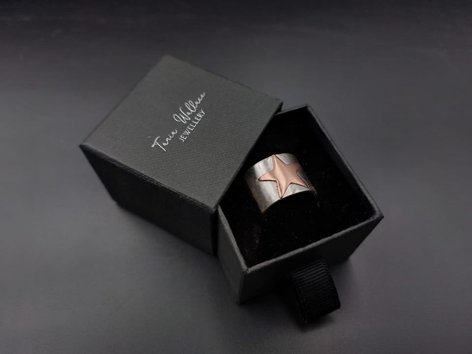 Copper and Silver Star Ring - Pre-Order Only