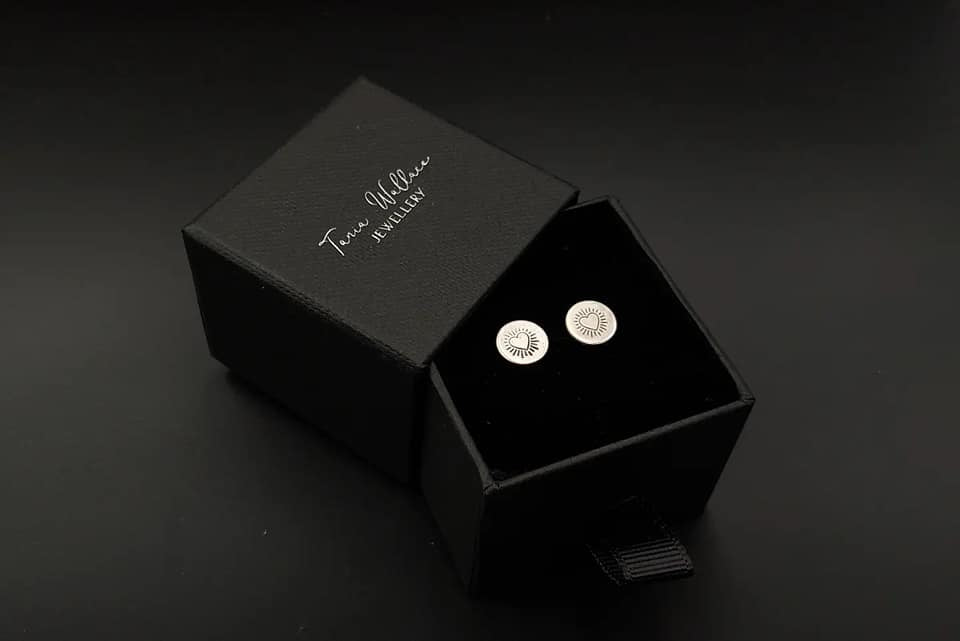 Silver Heart Studs