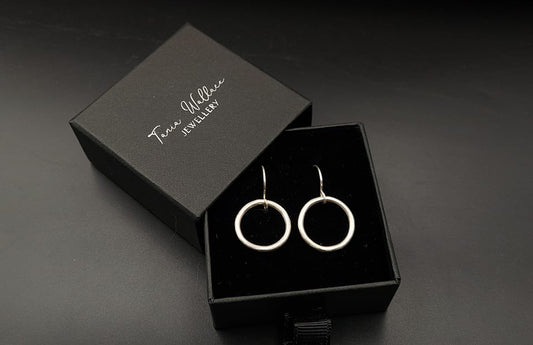 Silver hoop drops