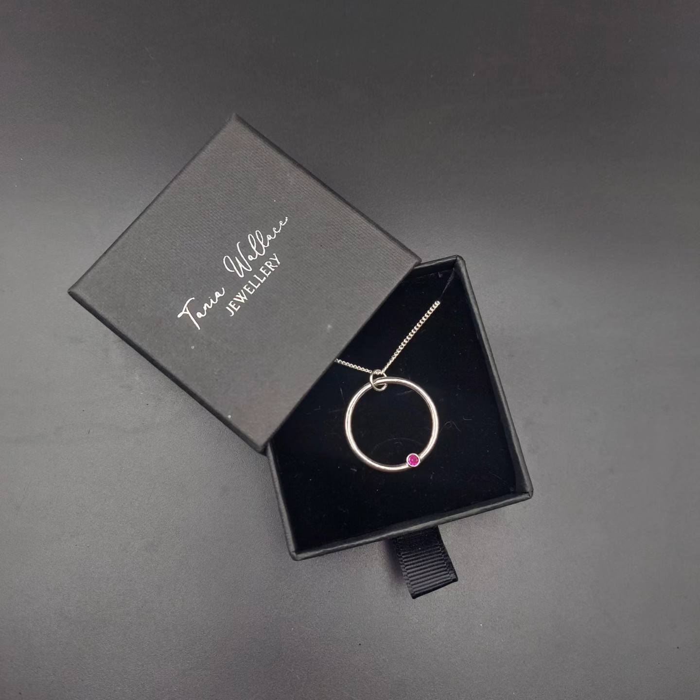Hoop Pendant With Synthetic Ruby
