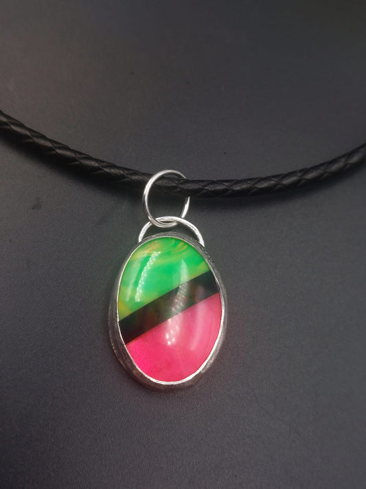 Bright Synthetic Opal Pendant