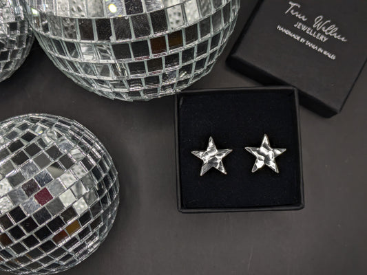 Textured Star Studs