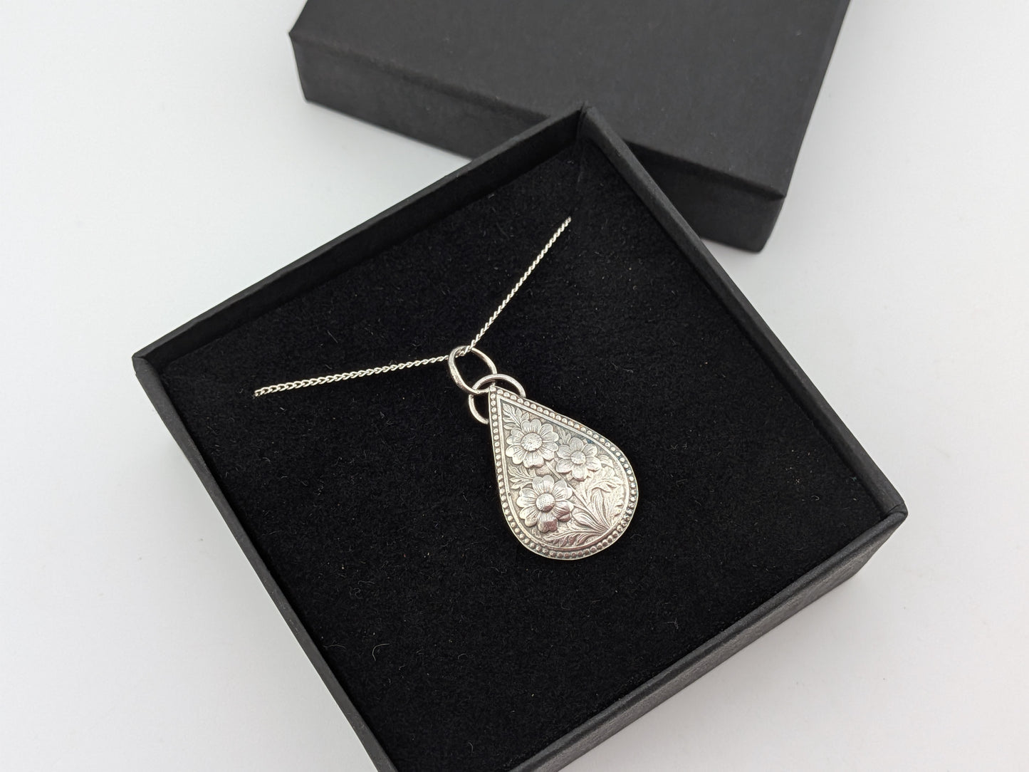 Boho Flower Teardrop Pendant