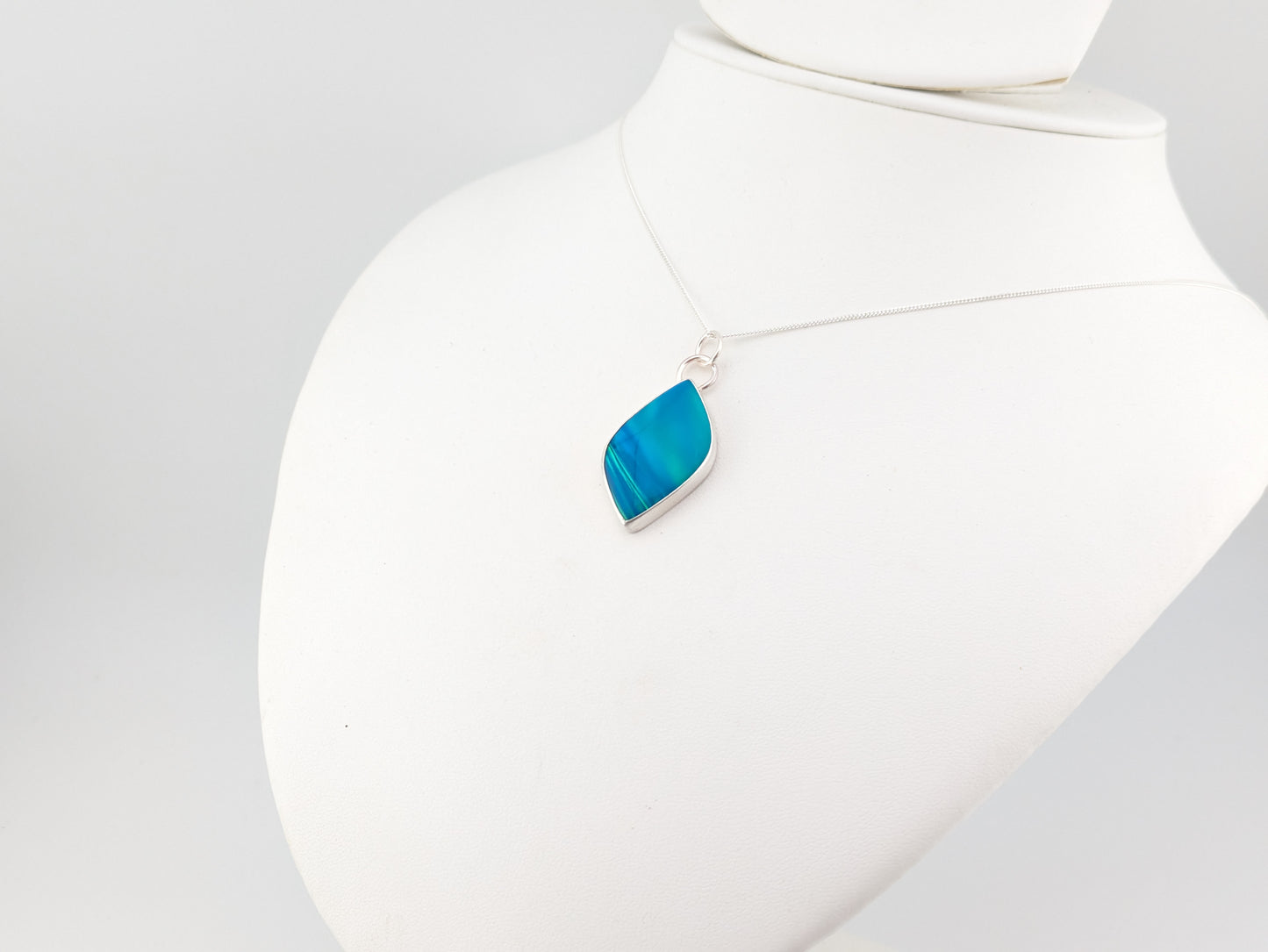 Blue Green Aurora Opal Pendant