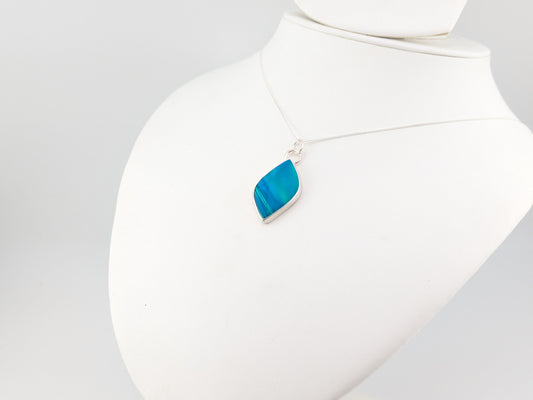 Blue Green Aurora Opal Pendant
