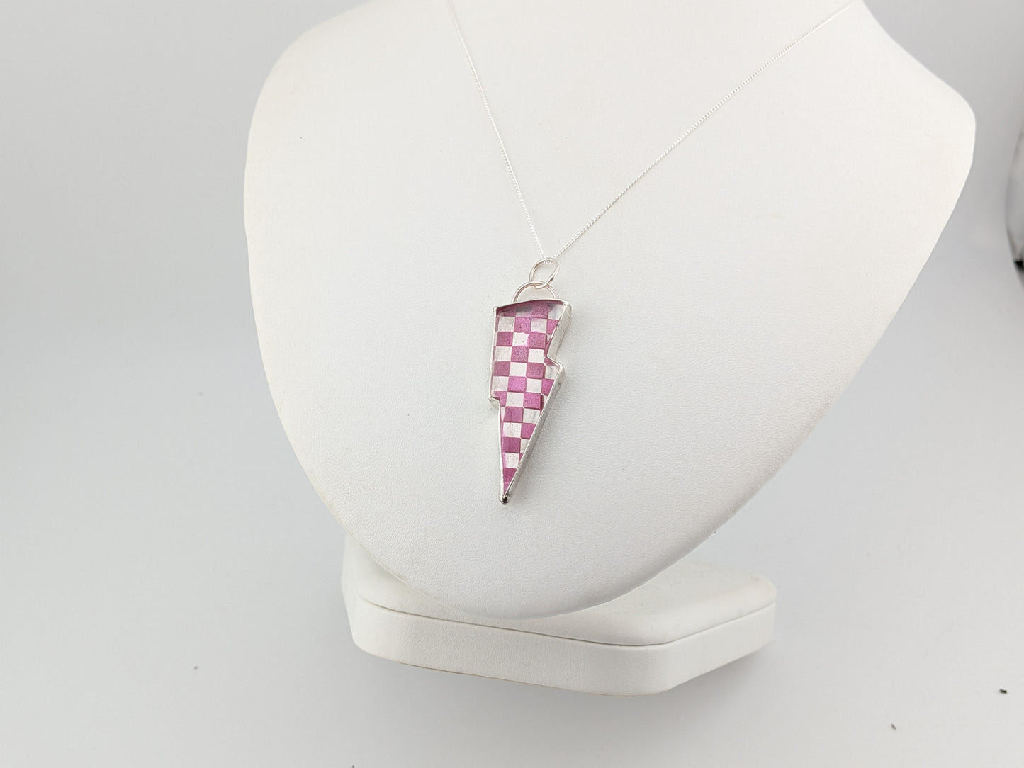 Pink Checkerboard Pendant