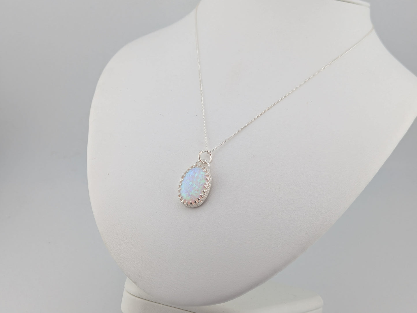 Oval Lab Created Opal Pendant