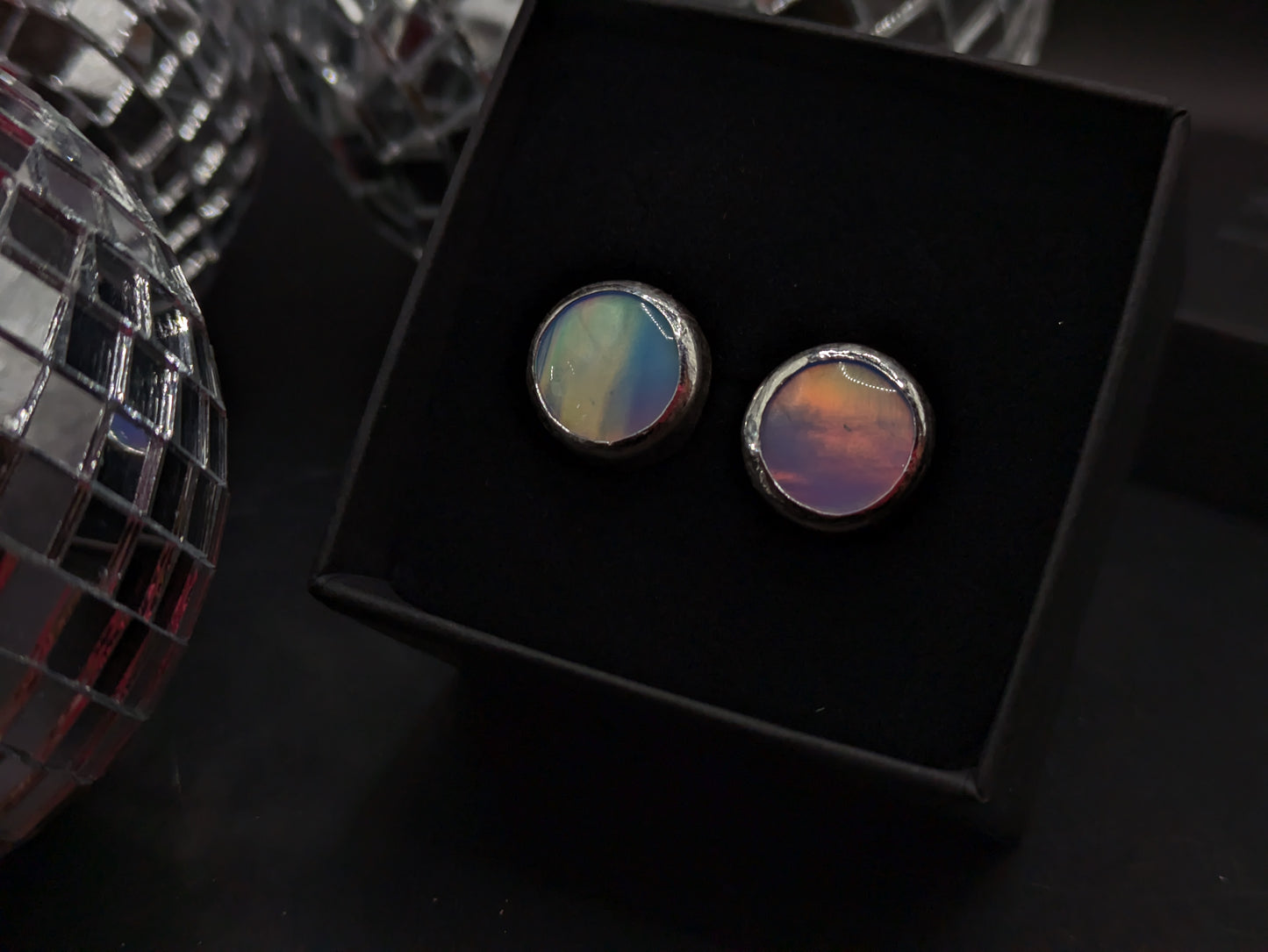 Baby Blue Aurora Opal Studs
