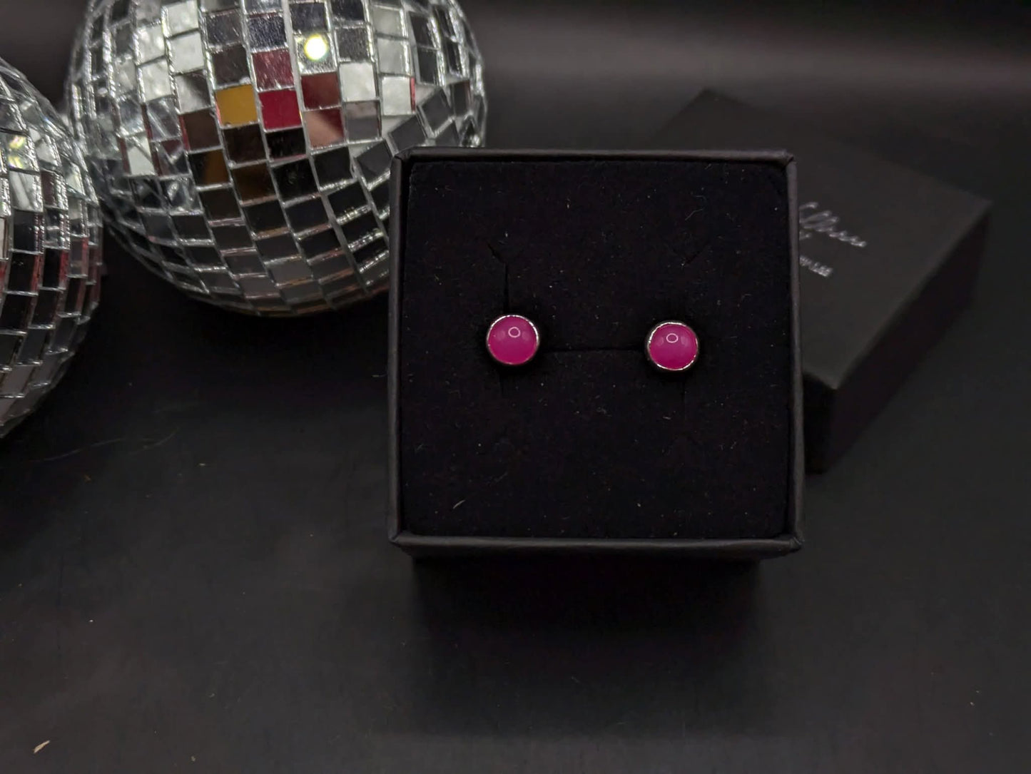 Hot Pink Jade Studs