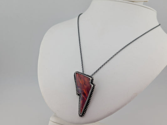 Red Aurora Opal Bolt Pendant