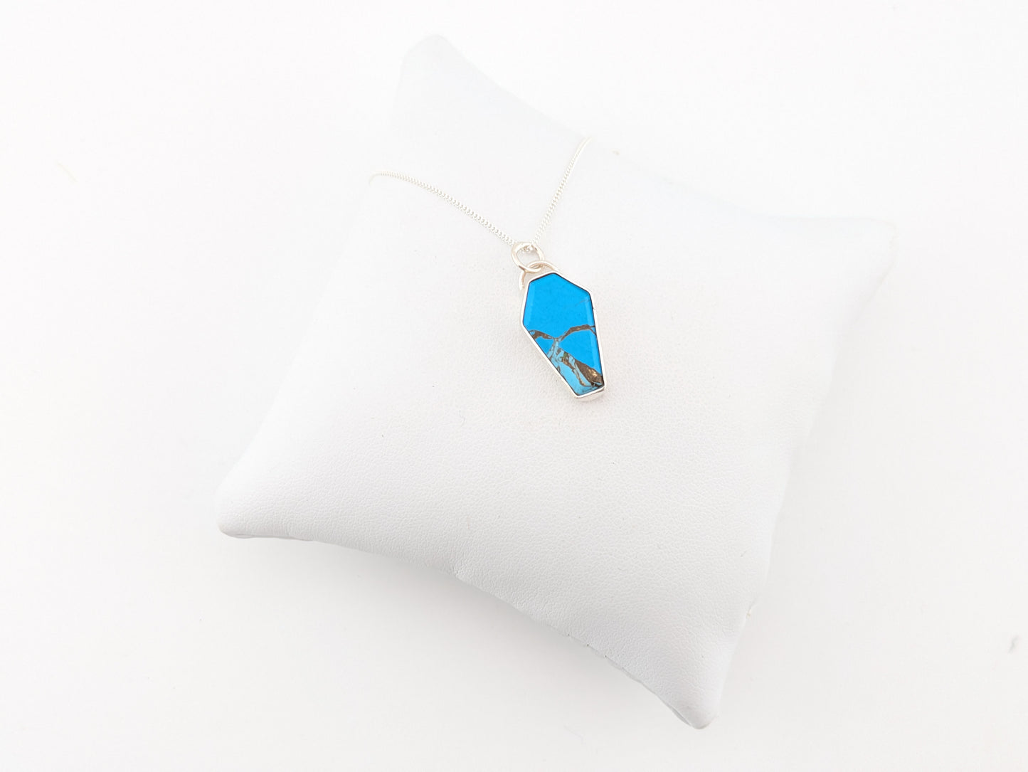 Blue Howlite Coffin Pendant
