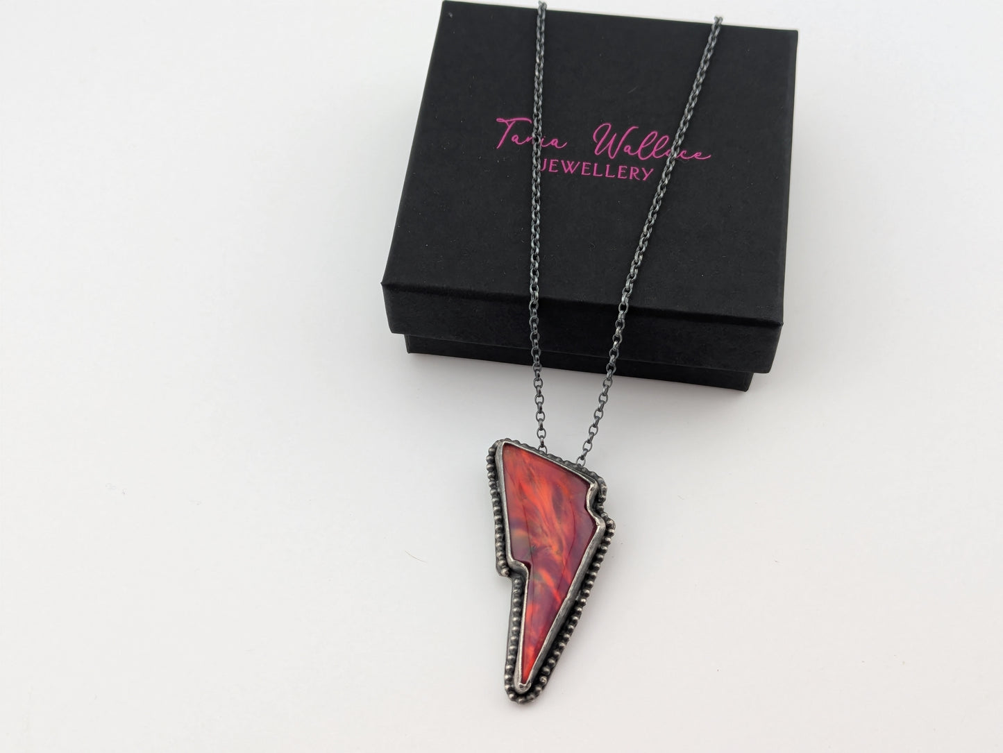 Red Aurora Opal Bolt Pendant