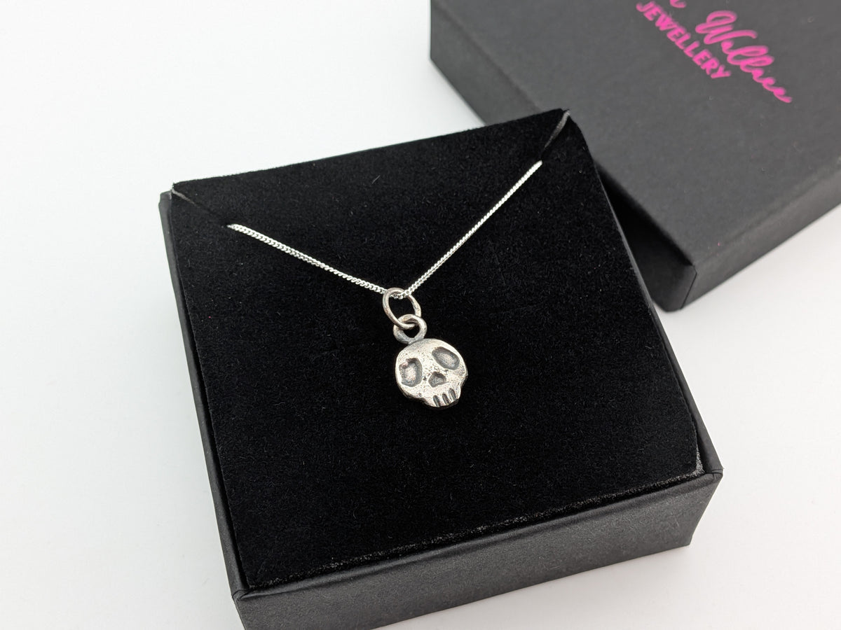 Solid Silver Skull Pendant