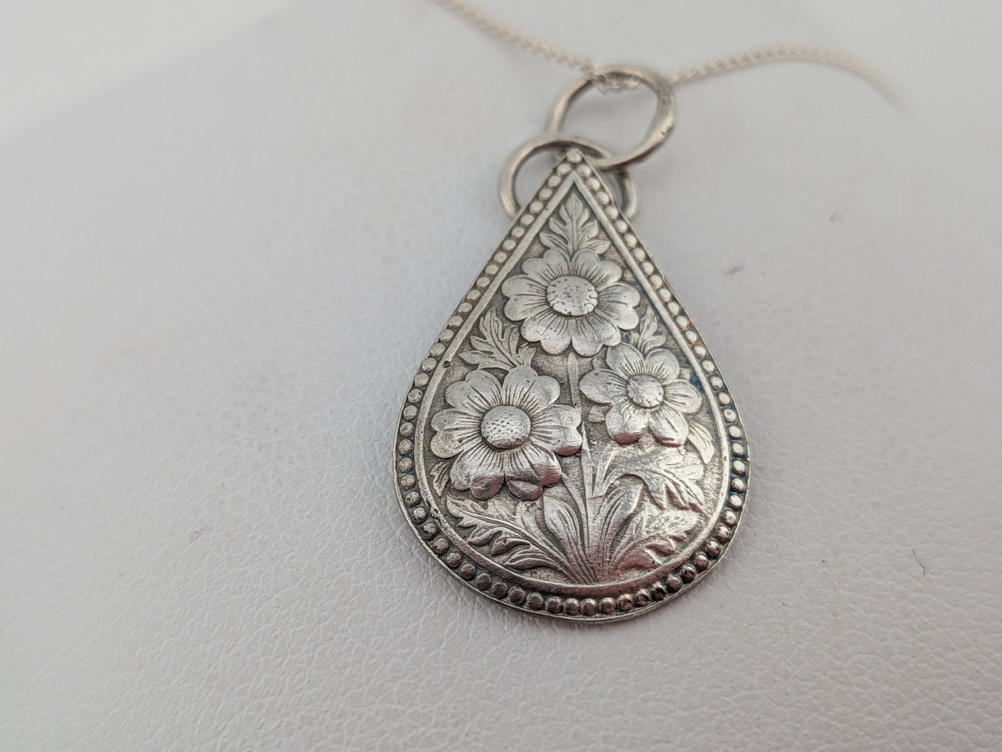 Boho Flower Teardrop Pendant